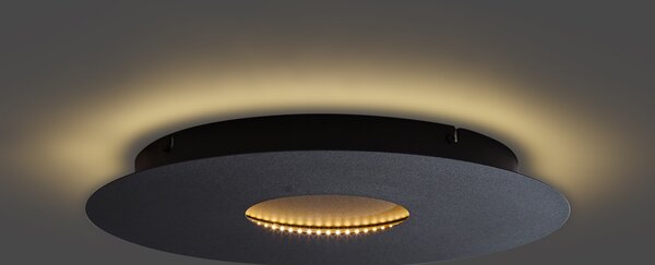 Plafonieră modernă neagră 40cm incl. LED cu 3 trepte de intensitate luminoasă - Morning