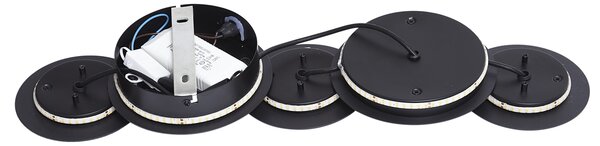 Lampă de perete modernă neagră cu auriu, incl. LED cu 3 trepte de intensitate, 5 lumini - Sunrise 3