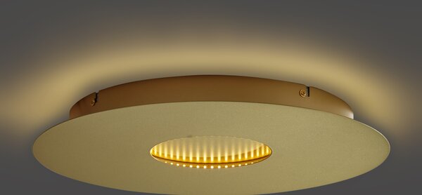 Plafonieră modernă aurie 40cm incl. LED cu 3 trepte de intensitate luminoasă - Morning