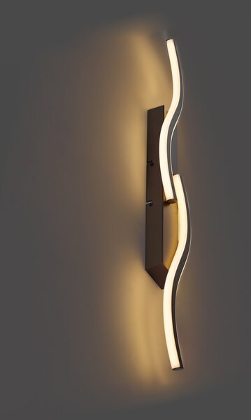 Lampă de perete de design bronz închis cu 3 trepte de intensitate luminoasă și 2 lumini - Bummy