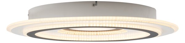 Plafonieră de design albă cu gri închis rotund, incl. LED, cu dimmer - Taylor