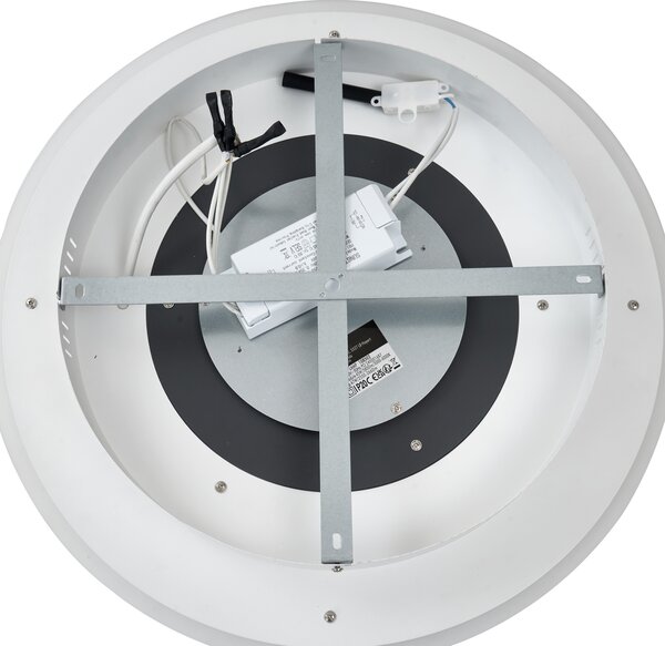 Plafonieră de design albă cu gri închis rotund, incl. LED, cu dimmer - Taylor