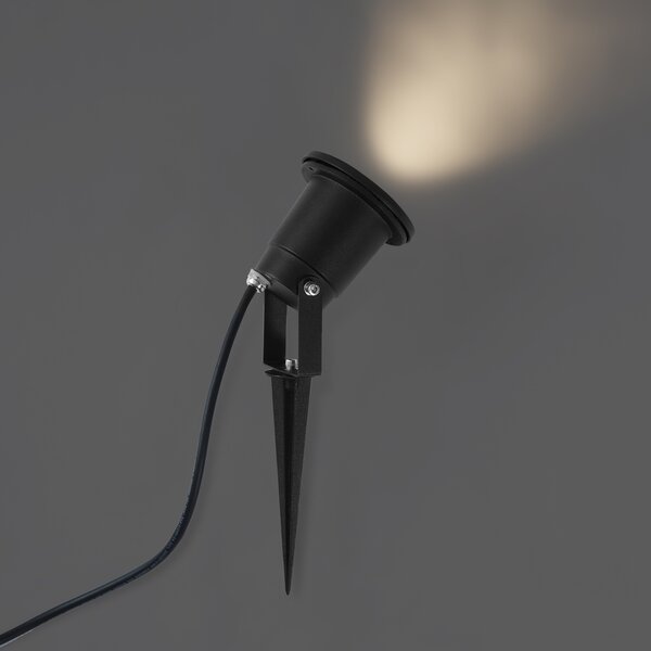Spot modern de grădină negru cu LED inclus, reglabil, cu cablu și ștecher 250cm IP65 - Basic