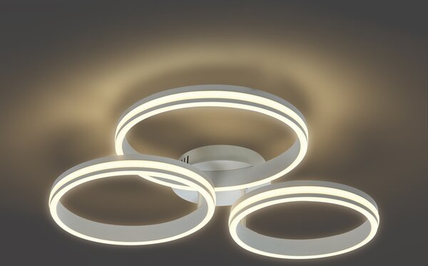 Plafonieră albă cu LED cu 3 trepte de intensitate luminoasă cu 3 lumini - Navara