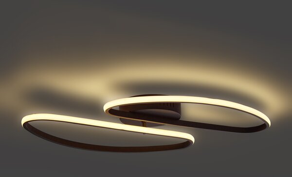Plafonieră de design negru mat 65 cm cu 3 trepte de intensitate luminoasă și 2 lumini - Pepe