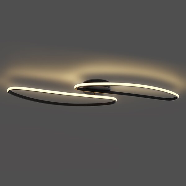 Plafonieră de design neagră 100cm incl. LED cu 3 trepte de intensitate, 2 lumini - Pepe