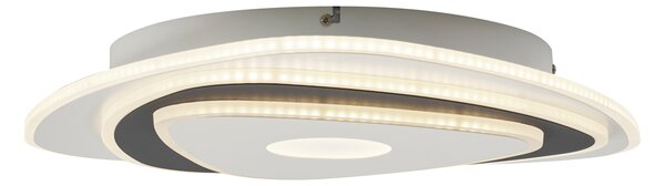 Plafonieră de design albă cu formă organică gri închis, incl. LED cu intensitate reglabilă - Taylor