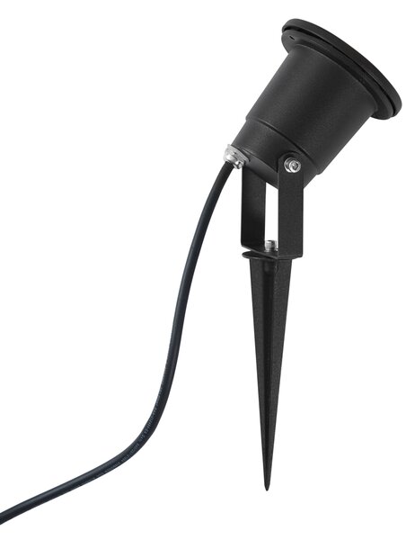 Spot modern de grădină negru cu LED inclus, reglabil, cu cablu și ștecher 250cm IP65 - Basic