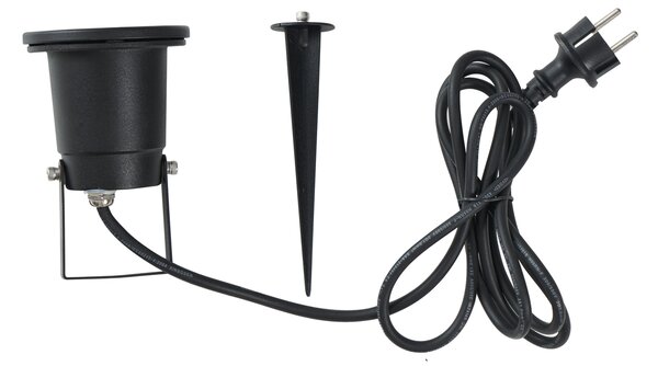 Spot modern de grădină negru cu LED inclus, reglabil, cu cablu și ștecher 250cm IP65 - Basic
