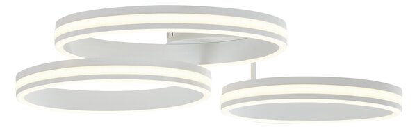 Plafonieră albă cu LED cu 3 trepte de intensitate luminoasă cu 3 lumini - Navara