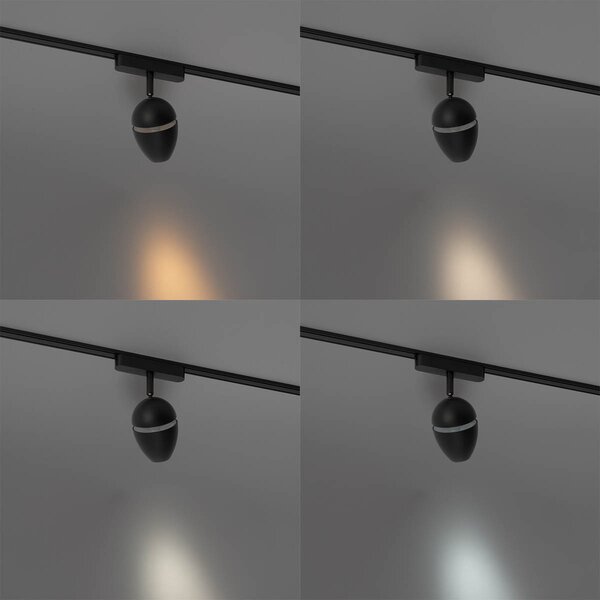 Spotlight modern negru pentru sistem de șine monofazat cu LED inclus - Magnetic Eggy