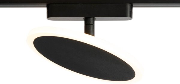 Spotlight modern negru pentru sistem de șine monofazat cu LED integrat - Magnetic Puk