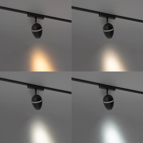 Spotlight modern negru pentru sistem de șine monofazat cu LED inclus - Magnetic Eggy