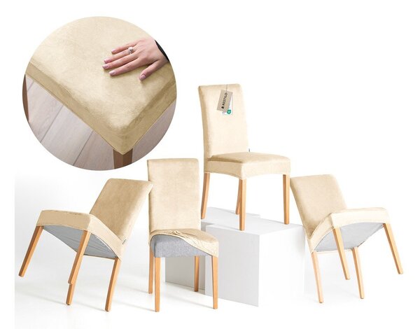 Huse bej 4 buc. elastice pentru scaun 48 cm Sento – Restilo