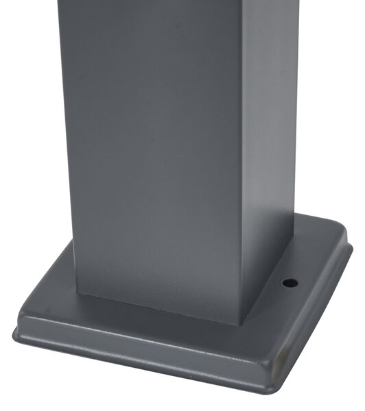 Lampă de exterior gri închis cu sticlă opală 45cm IP44 cu priză și senzor de mișcare - Malios
