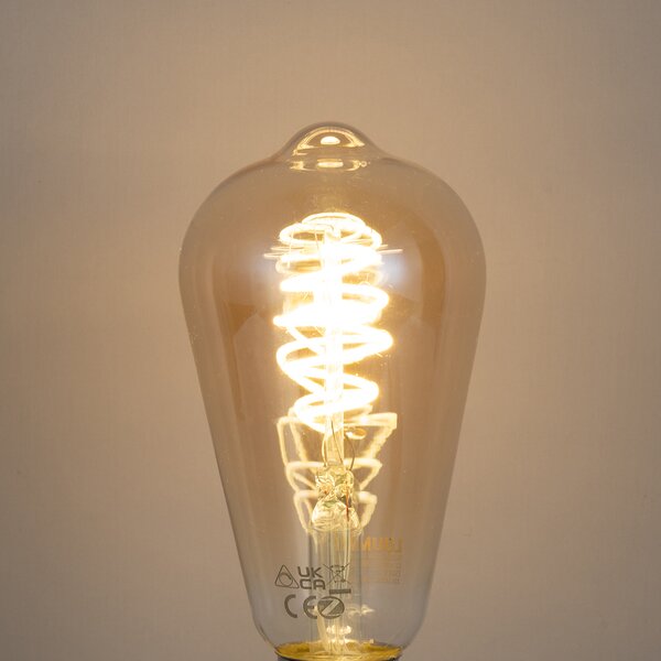 Set de 3 becuri LED inteligente E27, reglabile, ST64 4,9W 320 lm 2500K, inclusiv hub inteligent Zigbee