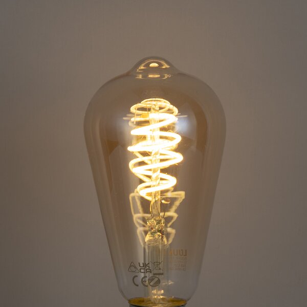 Set de 3 becuri LED inteligente E27, reglabile, ST64 4,9W 320 lm 2500K, inclusiv hub inteligent Zigbee