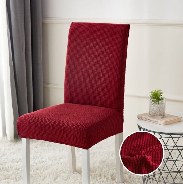 Set 4 Huse Elastice pentru Scaune cu Spătar, Lycra, Mărime Universală, Impermeabile - Cafea cu lapte