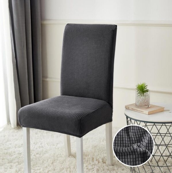 Set 4 Huse Elastice pentru Scaune cu Spătar, Lycra, Mărime Universală, Impermeabile - Cafea cu lapte