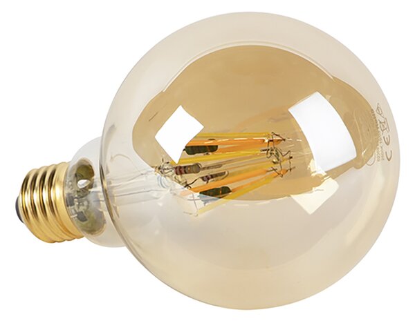 Set de 3 becuri LED E27 Dim to Warm G95 auriu 8W 806lm 2000-2700K