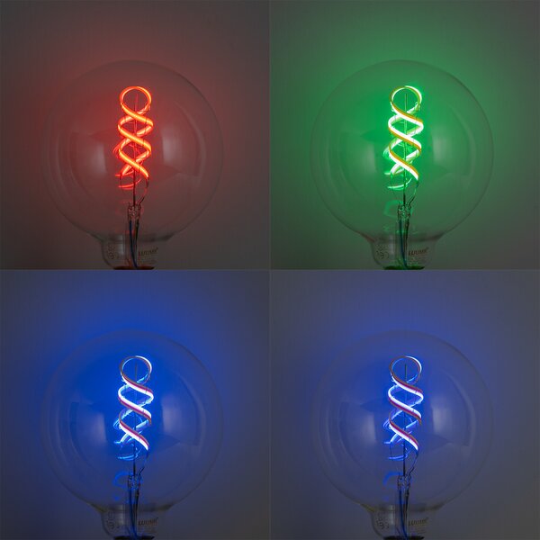 Becuri LED inteligente E27 reglabile G125 RGBW luminoase 4W 250lm 2700K