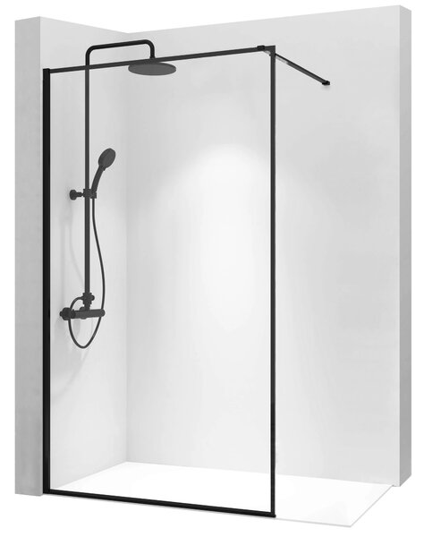 Rea - Paravan de duș Bler 70x195cm, sticlă 8mm, sticlă transparentă / profil negru, REA-K7636