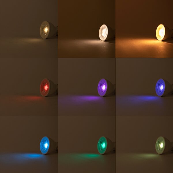 Set de 3 becuri LED inteligente GU10 RGBW 5W 350 lm 2200-4000K