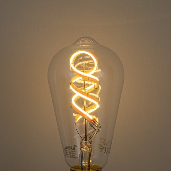Set 5 becuri Becuri LED inteligente E27 reglabile ST64 RGBW transparente 4W 250lm 2700K
