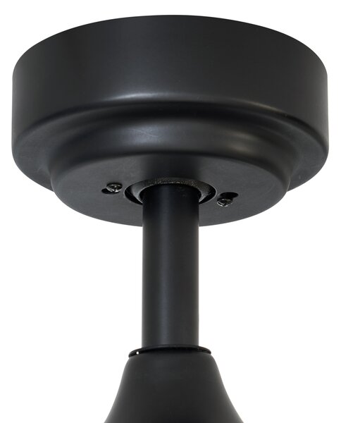 Ventilator de tavan negru cu imprimeu de lemn 132cm incl. LED Dimmabil cu telecomandă - Joly