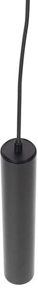 Lampă suspendată de design neagră, incl. adaptor de șină trifazat - Tuba Small trifazată