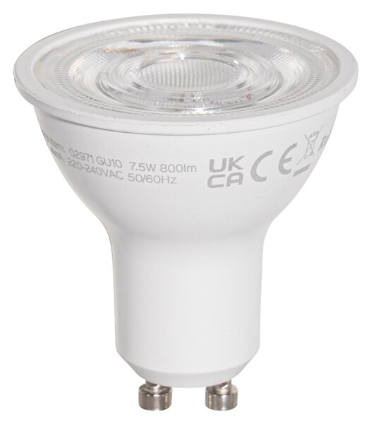 Set de 5 becuri LED GU10 50mm clare 7,5W 800 lm 3000K
