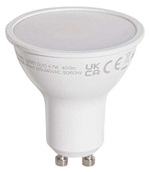 Set de 5 becuri LED GU10 50mm clare 4.7W 400 lm 2200-2400K