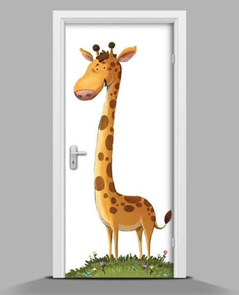 Autocolant de uşă girafă