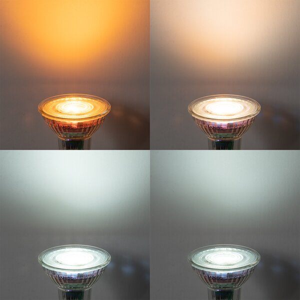 Set de 5 becuri LED inteligente GU10 50mm clare 4.8W 400 lm 1800-6500K