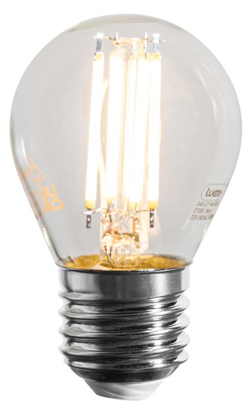 Set de 5 becuri cu filament LED E27, reglabile, G45, clare, 4W, 470 lm, 2700K