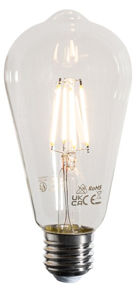 Set de 5 becuri cu filament LED E27 ST64 transparente 4W 470 lm 2700K
