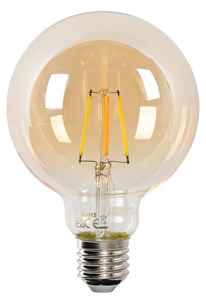 Set de 5 becuri LED E27 reglabile G95 4.9W 320 lm 2500K