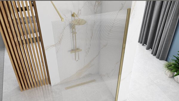 Rea Aero Intimo, paravan de duș 100x200 cm, sticlă transparentă de 8 mm, profil auriu mat, REA-K4126