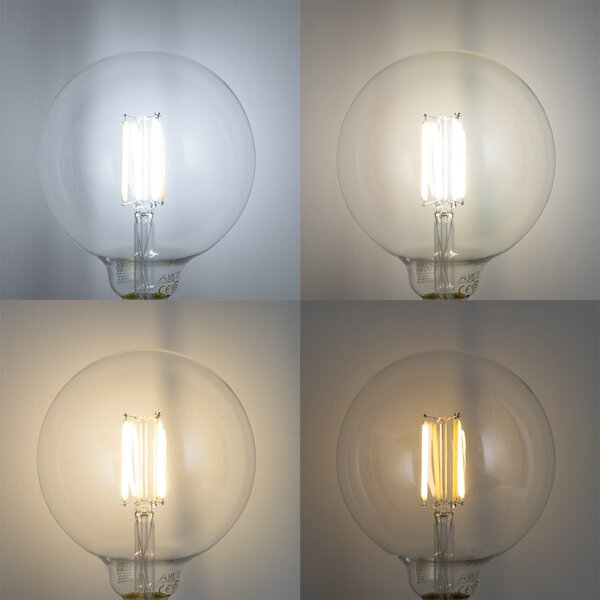 Set 5 becuri Becuri LED inteligente E27 reglabile G125 transparente 7W 806lm 2700-6500K