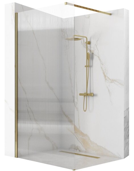 Rea Aero Intimo, paravan de duș 100x200 cm, sticlă transparentă de 8 mm, profil auriu mat, REA-K4126