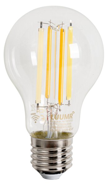 Set de 5 becuri LED inteligente E27, reglabile, A60, transparente, 7W, 806 lm, 2700-6500K