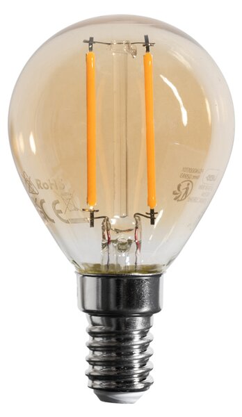 Set de 5 becuri LED E14 dimabile G45 aurii 4W 330 lm 2100K