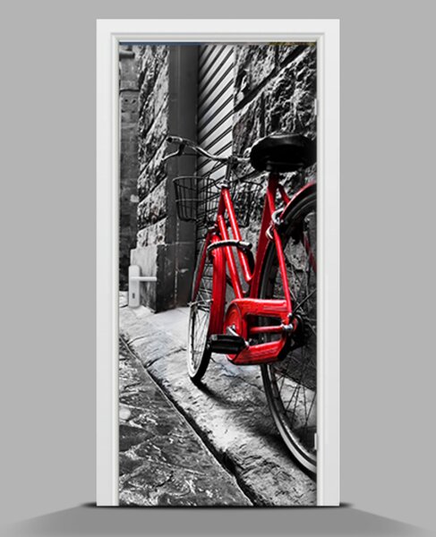 Autocolant de uşă bicicletă roșie