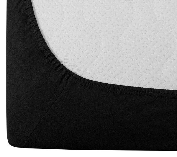 Cearsaf din bumbac cu elastic STANDARD 90 x 200 cm negru