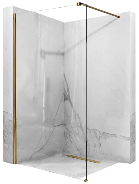 Rea AERO, paravan de dus WALK IN 110 x 195 cm, sticla transparenta - profil auriu, REA-K8441
