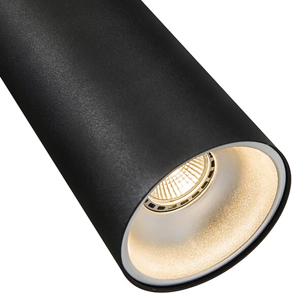 Lampă suspendată de designer neagră, inclusiv adaptor pentru șină monofazată - Slimline Tubo