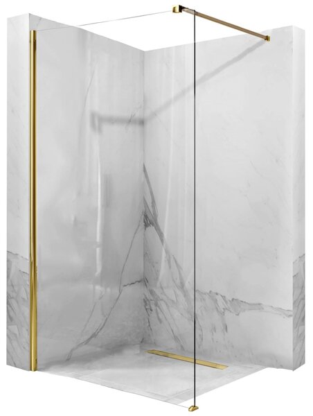 Rea AERO, paravan de dus WALK IN 80 x 195 cm, sticla transparenta - profil auriu, REA-K8439