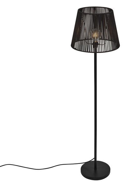 Lampă de podea de exterior neagră cu abajur din frânghie neagră IP44 - Virginia Jayla