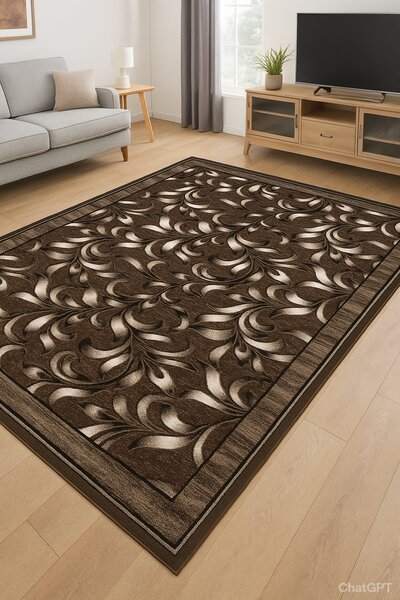 Covor Model Luna 1809 12, Dreptunghiular, Maro,1800 gr mp Dreptunghi, Maro, 80x150