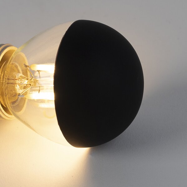 Set de 5 becuri LED cu filament E14 reglabile P45 negru 300lm 2700K